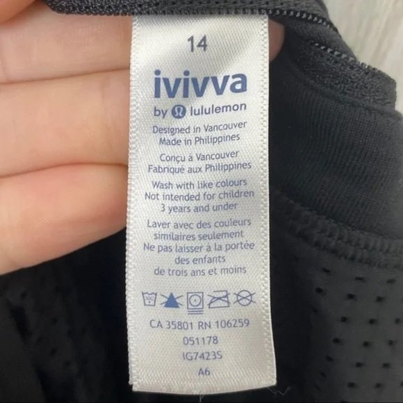 Ivivva By Lululemon | Black Mesh Running Shorts Size 14 Girls - Picture 5 of 5